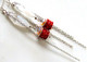 Delcampe - Boucles D'oreilles Pendantes, Rouge Blanc, Verre Tchèque, Perle Strass Cristal, Fermoirs Argent, Bijou Nomade, Hippie, B - Aretes