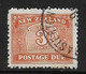 NEW ZEALAND 1943 - 1949 3d POSTAGE DUE FINE USED - WATERMARK UNCHECKED, FINE USED Minimum Cat £17 - Portomarken