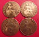 Grande-Bretagne. Lot De 4 Pièces De 1/2 Half Penny 1917, 1921, 1922, 1927. Georges V - Other & Unclassified