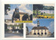 CPSM 23 CHATELUS MALVALEIX Vues Diverses Du Bourg - Multivues Eglise, Place, Mairie, Etang - Peu Commune - Chatelus Malvaleix