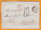 1854 - Lettre Pliée Avec Correspondance De Milano Vers Marseille, France - Entrée Autriche Besancon - Taxe 10 - Sicilia