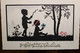 CPA Ak 1938 Glückwünsche Zum Geburtstag Freunde Schatten Scherenschnitt Freuden Silhouette Kinder Enfants Triple Bande - Scherenschnitt - Silhouette