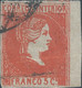 Philippines-Philippinen,Spanish Colony 1861 Queen Isabella II-Larger"CORREOS INTERIOR" 5Cs Brick Red,Used,Singed - Philippinen