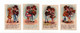 1940s KINGDOM OF YUGOSLAVIA,CROATIA,4 COLLECTIBLE CARDS,VALENTINE CARDS,5.5 X 3.5 EACH - Autres & Non Classés