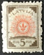 1919 Aufgehende Sonne Mit Drei Kornähren 5 Rub.Mi. 31*) Dünnes Pelure Papier Rauhe Zähnung - Lettonia