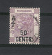 HONG KONG  /  Y. & T.  N° 55  /  REINE  VICTORIA  /  Surcharge 50 Cents + Sigles Chinois - Usati