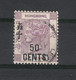 HONG KONG  /  Y. & T.  N° 55  /  REINE  VICTORIA  /  Surcharge 50 Cents + Sigles Chinois - Oblitérés