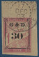 France Guadeloupe N°14 (tirage 1150) CDFeuille , 30c Sur 1fr Oblitéré De Basse Terre,  Très Frais Signé Calves - Used Stamps