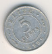 BELIZE 1989: 5 Cents, KM 34a - Belize