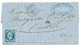 N° 14 BLEU NAPOLEON SUR LETTRE / MAZAMET POUR CASTRES / 4 MARS 1860 - 1849-1876: Periodo Clásico