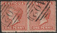 Antigua SG7b 1d Vermilion Pair Wmk Star Sideways - 1858-1960 Kronenkolonie