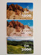 KAZAKHSTAN..LOT OF 3 PHONECARDS.. KCELL..2000, 1000 TENGE.. PLATEAU USCHKONYR, CANYON CHARYN - Montañas