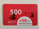 KAZAKHSTAN..  PHONECARD.. ACTIV..500 - Telecom Operators