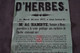 RARE Ancienne Affiche Originale Du 26/06/1877,Ghlin,Fort-La-Haine,vente à Herbes,notaire Hambye Adm. - Affiches