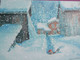 Elf - Gnome - Brownie Doing Snow Work In The Yard Of The House - Kjell E. Midthun - Andere & Zonder Classificatie