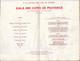 Menu: Gala Des Côtes De Provence à La Gloire Des Vins De France - 31 Mars 1948 Cannes, Casino Municipal - Menú