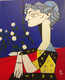 Tableau , Madame  Z Dit Jaqueline Aux Fleurs De Picasso - Acrylic Resins