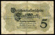 Germany - Duitsland ,6stellig ( A )  Ersten Weltkriegs , 5 Mark  1914-1918 - NR D 761633 . - 5 Mark