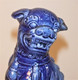 Delcampe - PERRO FOO DE PORCELANA AZUL AÑIL 16,5 Cms - Arte Oriental