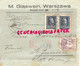 POLOGNE- ENVELOPPE M. GLASWEIN WARSZAWA- SKRZYNKA POCZT -PIERRE POINTU MEGISSERIE  SAINT JUNIEN- 1929 - Other & Unclassified