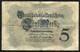 Germany - Duitsland ,6stellig ( A )  Ersten Weltkriegs , 5 Mark  1914-1918 - NR P 835523 - 5 Mark