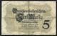 Germany - Duitsland ,6stellig ( A )  Ersten Weltkriegs , 5 Mark  1914-1918 - NR S 527798 - 5 Mark