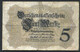 Germany - Duitsland ,6stellig ( A )  Ersten Weltkriegs , 5 Mark  1914-1918 - NR V 910929 - 5 Mark