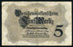 Germany - Duitsland ,7stellig ( B )  Ersten Weltkriegs , 5 Mark  1914-1918 - NR W 3957868 - 5 Mark