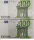 Paar Correlativ 100 EURO AUSTRIA (N) F012, DRAGHI, UNC - 100 Euro