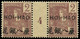 ** HOI-HAO - Poste - 33, Paire Millésime "4": 2c. Lilas-brun S. Paille - Unused Stamps