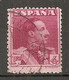 ESP 1922- Yv. N° 285  (o)  4p  Lie De Vin   Aphonse XIII Cote  5  Euro BE   2 Scans - Usados