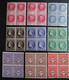 FRANCE 1941 - 15 Blocs De 4 Timbres Des Années 40-------- NEUFS** - Collections