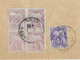 Enveloppe Taxée 1955 / 1 Timbre Taxe N° 84 Violet + Bloc De 4 Anomalie Couleur ( 2 Défauts) - 1859-1959 Used