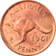 Monnaie, Australie, Elizabeth II, Penny, 1961, TTB, Bronze, KM:56 - Penny