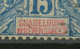 GUADELOUPE 1892 Kolonialallegorie 15 C.  Gestempelt ABART SCHRÄGDRUCK LANDESNAME - Usados