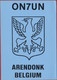 QSL Card Amateur Radio Station Arendonk Belgium Eddy Jespers 1988 Funkkarte Heraldiek Heraldry Wapen Weapon Waffen - Amateurfunk