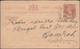 India - East India Postal Stationery Card. The Mutual Hindu Family Pension Funds', Bowbazar CALCUTTA 12.8.1895. - Postales