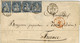 1862 - Lettre De LAUSANNE Pour La France  Affr. N°31 X 4 ( Dont Bande De 3 ) Entrée Suisse / Lyon - Briefe U. Dokumente