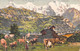Eiger Mönch Jungfrau  Kuh Herde  Alm  Kühe Melken -  Bergbauern - Mürren - Mürren