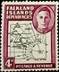 Falkland Islands, Dependencies 1946 4d SGG5a * MH KGVI  80th Paral Flaw (002755) - Usados