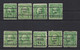 USA....." 1922.."......FRANKLIN.....1c X 9 DIFFERENT PENCEL CANCELS........... - Used Stamps