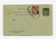 !!! ENTIER POSTAL 10C SAGE AVEC COMPLEMENT TIMBRE CHINOIS, CACHETS DE 1901 - Covers & Documents
