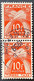 France YTYX086-Timbres Taxe Type Gerbes Pair Of 10 F Used Old Stamps 1946-55 - FRAYX086Ux2v - Altri & Non Classificati