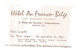 Carte De Visite , Note , HÔTEL AU FRANCO-BELGE , VALENCIENNES , 2 Scans - Visitekaartjes