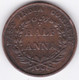 East India Company. Half Anna 1835. Countermarked Coin QA , Contremarque . - Colonies