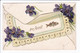 Carte Embossée 1er Avril - Forme D'enveloppe Et Violettes - Autres & Non Classés