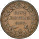 Monnaie, Monaco, Honore V, 5 Centimes, Cinq, 1837, Monaco, TB+, Cast Brass - 1819-1922 Honoré V, Charles III, Albert I