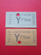 2 TICKETS Métro Autobus RATP - PARIS - 1°/2° Classe  - Série Y - 1960/70 - TBE - Monde