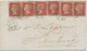 GB 1862 QV 1d Rose-red Stars Perf.14 (AK-AL, BK-BL, DJ-DK) 3 Pairs Cvr HAMBURG - Cartas