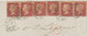 GB 1862 QV 1d Rose-red Stars Perf.14 (AK-AL, BK-BL, DJ-DK) 3 Pairs Cvr HAMBURG - Briefe U. Dokumente